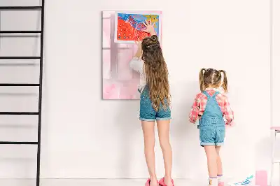 Magnetisch glazen memobord voor aan de muur met subtiele veren