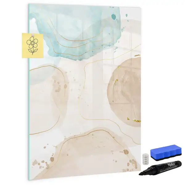 Glazen magneetbord met decoratieve pastelspetters