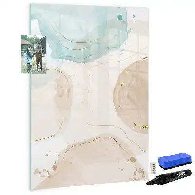 Glazen magneetbord met decoratieve pastelspetters