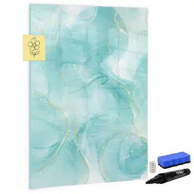 Magnetisch glazen memobord met abstract marmerdessin