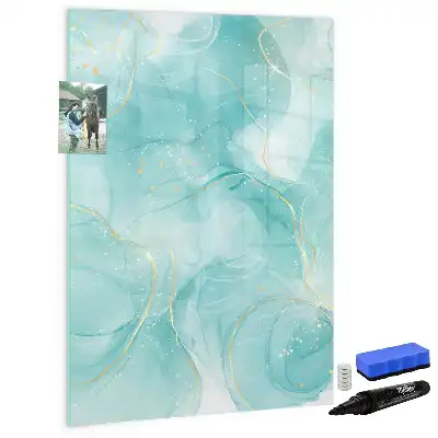 Magnetisch glazen memobord met abstract marmerdessin
