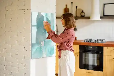 Magnetisch glazen memobord met abstract marmerdessin