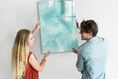 Magnetisch glazen memobord met abstract marmerdessin