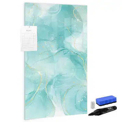 Magnetisch glazen memobord met abstract marmerdessin