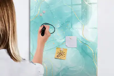 Magnetisch glazen memobord met abstract marmerdessin
