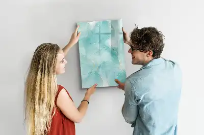 Magnetisch glazen memobord met abstract marmerdessin