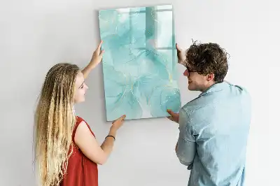 Magnetisch glazen memobord met abstract marmerdessin