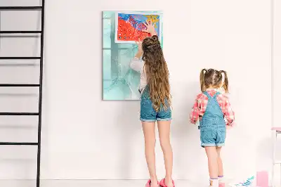 Magnetisch glazen memobord met abstract marmerdessin