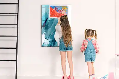 Glazen magneetbord met decoratieve print schilderij