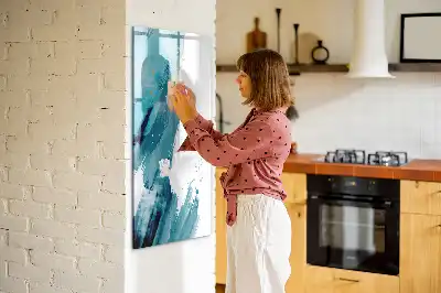 Glazen magneetbord met decoratieve print schilderij