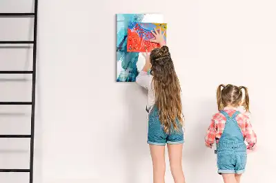 Glazen magneetbord met decoratieve print schilderij