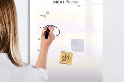 Glazen magnetisch memobord maaltijdplanner voor aan de muur