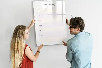 Glazen magnetisch memobord maaltijdplanner voor aan de muur