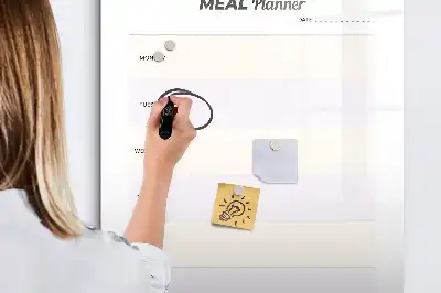Glazen magnetisch memobord maaltijdplanner voor aan de muur