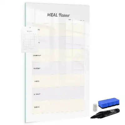 Glazen magnetisch memobord maaltijdplanner voor aan de muur