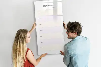 Glazen magnetisch memobord maaltijdplanner voor aan de muur