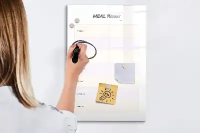 Glazen magnetisch memobord maaltijdplanner voor aan de muur