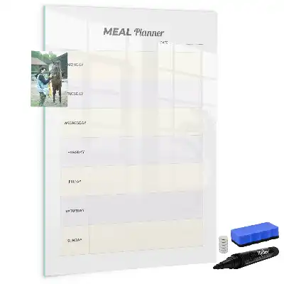 Glazen magnetisch memobord maaltijdplanner voor aan de muur