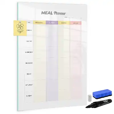 Glazen magnetisch memobord maaltijdplanner voor aan de muur