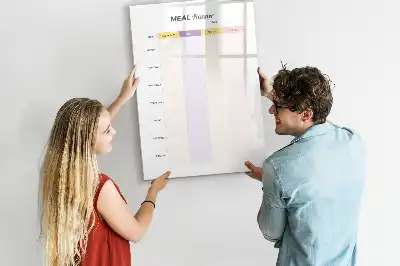 Glazen magnetisch memobord maaltijdplanner voor aan de muur