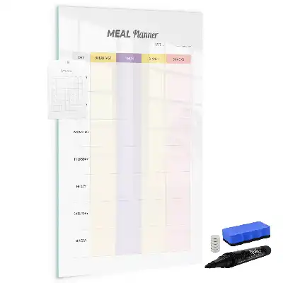 Glazen magnetisch memobord maaltijdplanner voor aan de muur