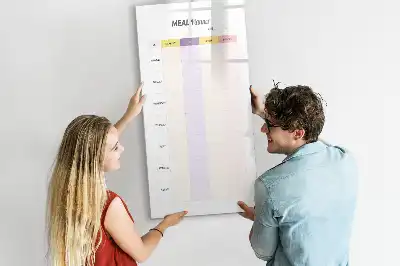 Glazen magnetisch memobord maaltijdplanner voor aan de muur