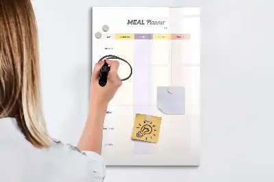 Glazen magnetisch memobord maaltijdplanner voor aan de muur