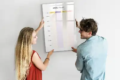 Glazen magnetisch memobord maaltijdplanner voor aan de muur