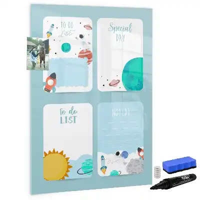 Glazen magneetbord met Galaxie print planner