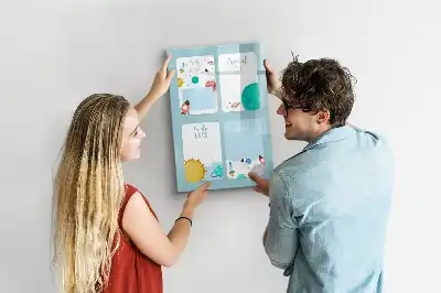Glazen magneetbord met Galaxie print planner