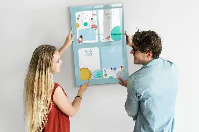 Glazen magneetbord met Galaxie print planner
