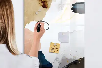 Glazen magneetbord met decoratieve print aquarel abstractie