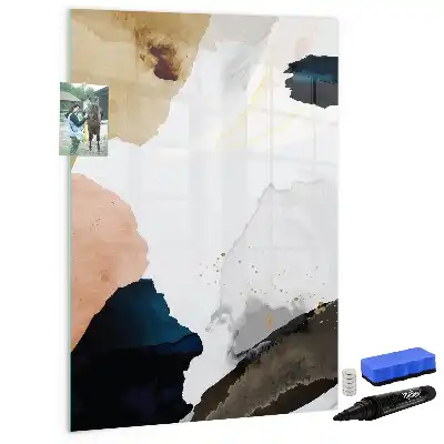 Glazen magneetbord met decoratieve print aquarel abstractie