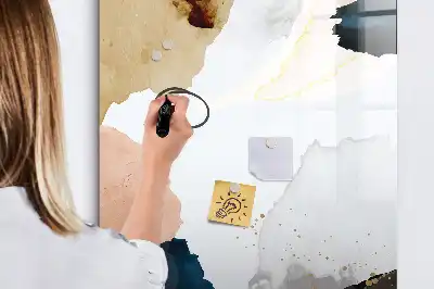 Glazen magneetbord met decoratieve print aquarel abstractie