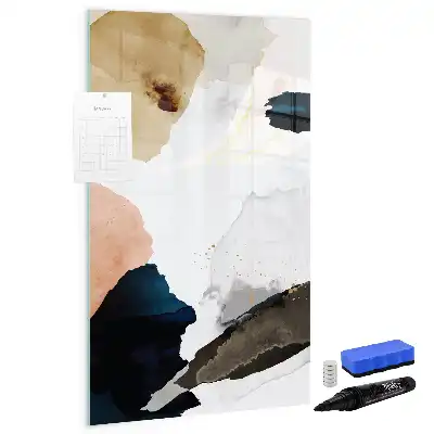 Glazen magneetbord met decoratieve print aquarel abstractie