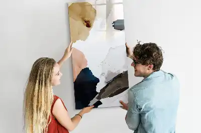 Glazen magneetbord met decoratieve print aquarel abstractie