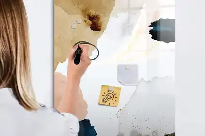 Glazen magneetbord met decoratieve print aquarel abstractie