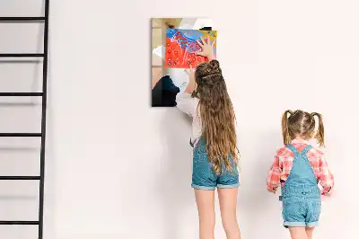 Glazen magneetbord met decoratieve print aquarel abstractie