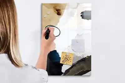 Glazen magneetbord met decoratieve print aquarel abstractie