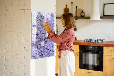 Magnetisch memobord van glas met bladstructuur
