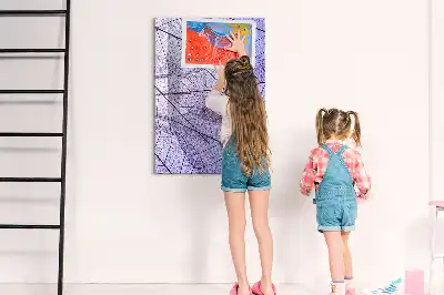 Magnetisch memobord van glas met bladstructuur