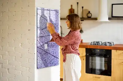 Magnetisch memobord van glas met bladstructuur