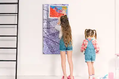 Magnetisch memobord van glas met bladstructuur