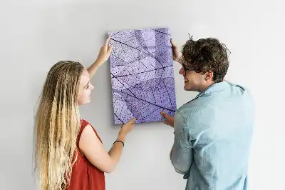 Magnetisch memobord van glas met bladstructuur