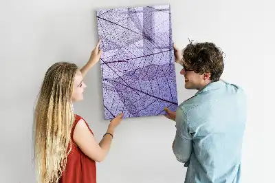 Magnetisch memobord van glas met bladstructuur