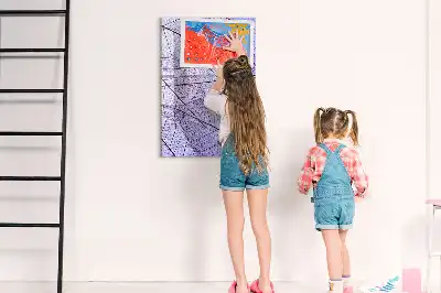 Magnetisch memobord van glas met bladstructuur