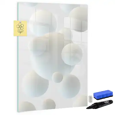 Glazen magneetbord met abstracte sfeerprint