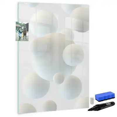 Glazen magneetbord met abstracte sfeerprint