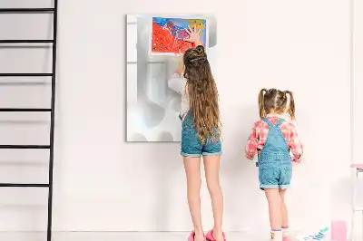 Glazen magneetbord met abstracte sfeerprint