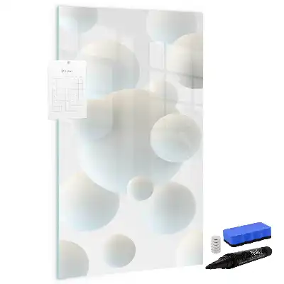 Glazen magneetbord met abstracte sfeerprint